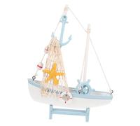 HAMPPLIES Ornement de Bateau à Voile Style Méditerranéen Décoration Nautique pour Bureau et Intérieur Centre de Table Original Bord de Mer Modèle de Voilier Décoratif avec Socle