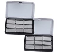 HAMPPLIES Palette de Fards à Paupières Vide Noire en As, Boîte de Maquillage Portable et Légère Grosse Capacité pour Diy, pour Poche ou Paquet à Main, Lot de 2 Sets de Sets