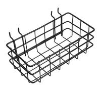 HAMPPLIES Panier Métallique Noir pour Panneau Perforé 1 Pouce Rangement Mural Suspendu pour Établi et Garage Organisateur D’Outils Compact 25 Trous Panier de Rangement Pratique et