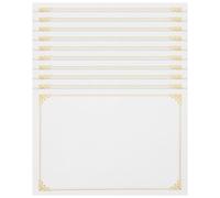 HAMPPLIES Papiers de certificat vierges A4 10pcs, certificat vierge, document de certificat d'études supérieures, papier, or, pour academic awards, écriture fluide