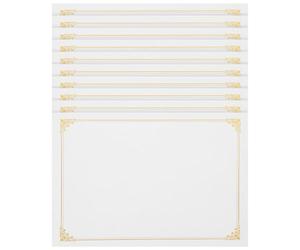 HAMPPLIES Papiers de certificat vierges A4 10pcs, certificat vierge, document de certificat d'études supérieures, papier, or, pour academic awards, écriture fluide