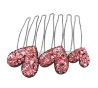 HAMPPLIES Peigne à Cheveux Chignon Forme de Cœur avec Strass Rose Accessoire Mariage pour Femmes et Demoiselles Honneur Peigne Décoratif Doux pour Organiser les Cheveux Lâches