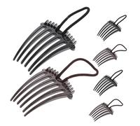 HAMPPLIES Peignes à Cheveux Lot de 6 avec Bande Élastique pour Volume Design Simple en Plastique, Accessoire Coiffure Pratique et Polyvalent pour Diverses Occasions