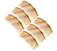 HAMPPLIES Peignes Latéraux pour Femmes 6 Pièces Grosse Taille 24 Dents Plastique Noir Café Peignes pour Coupe de Cheveux Latérale Coiffure Féminine Mariage Anniversaire