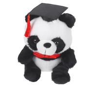 HAMPPLIES Peluche Panda Diplôme avec Chapeau de Graduation et Nœud Rouge Doux Coton pour Cadeau et Décoration de Fête de Remise des Diplômes