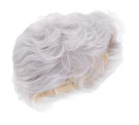 HAMPPLIES Perruque Synthétique Grise Courte pour Femme Style Européen Moderne Confortable et Réaliste pour Halloween Cosplay et Usage Quotidien Adaptée Aux Personnes Âgées et Adultes