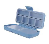HAMPPLIES Pilulier Portable Multi-compartiments avec Fermeture Étanche Organisateur de Pratique pour Voyage et Usage Quotidien Grand Modèle Bleu