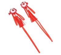 HAMPPLIES Pinces à Cheveux à Pompons Rouges 1 Paire de Barrettes Décoratives Traditionnelles Chinoises pour Garçon et Filles et Femmes Accessoire Coiffure du Nouvel An Chinois Taille