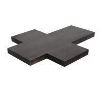 HAMPPLIES Plateau de Communion Noir en Bois Rustique 26x22x1,5 Cm Motif Croix Décorative, Assiette Religieuse pour Cérémonie Catholique, Fournitures de Communion et Baptême