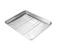 HAMPPLIES Plateau de Cuisson Barbecue Acier Inoxydable avec Grille Aération Plateau Multifonction pour Refroidissement et Égouttage pour Viandes Gâteaux et Pâtisseries Facile à Nettoyer et