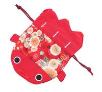 HAMPPLIES Pochette à Cordon Rouge Grand Format Motif Poisson Rouge - Paquet Présent Mariage Petits Paquet pour Bonbons Rangement Présent Tissu Léger pour Fête et Célébrations