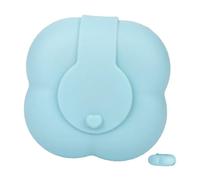 HAMPPLIES Pochette Maquillage Silicone Mini Souple Rangement Disques Coton Boîtier Étui Voyage Femme Usage Quotidien Bleu