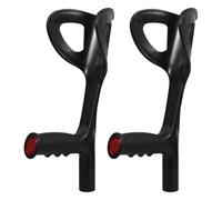 HAMPPLIES Poignées de Canne Coudées Noires 22 Mm Lot de 2 en Plastique pour Cannes de Marche, Accessoires de Mobilité Ergonomiques et Stables pour Usage Extérieur et Soutien