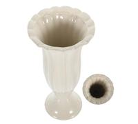 HAMPPLIES Pot de Fleurs Cimetière Céramique Urne Décorative pour Tombe Commémorative Vase Funéraire Blanc pour Fleurissement Memorial