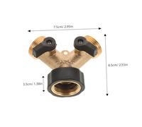 HAMPPLIES Raccord Répartiteur Double Voies Cuivre Massif pour Tuyau Arrosage Adaptateur Robinet Jardin Haute Pression Connecteur Étanche pour Système Irrigation et Machine à Laver