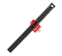 HAMPPLIES Règle de Menuiserie en Acier Inoxydable 30 CM avec Bloc de Positionnement Rouge Règle Droite Multifonctionnelle pour Marquage Précis et Traçage Outil de Mesure pour Travaux de