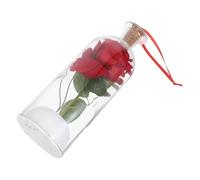 HAMPPLIES Roses Éternelles sous Cloche en Verre 20 X 7 X 7 Cm Message Vocal Enregistrable, Décoration Intérieure Élégante, Présent Saint-Valentin et Fête des Mères, Rose Blanche Préservée