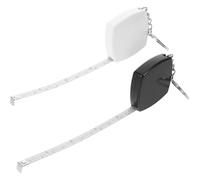 HAMPPLIES Ruban à Mesurer Porte-Clés 2 M Mini Mètre Ruban Portable 2 Pièces Noir Blanc Outil de Mesure de Poche en Acier pour Bricolage Maison et Extérieur