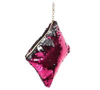 HAMPPLIES Sac à Main pour Femme Trousse De Maquillage avec Paillettes Porte-Monnaie avec Fermeture Éclair Sac De Rangement pour Cosmétiques Et Accessoires Argent Rosé