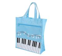 HAMPPLIES Sac de Rangement Musical Toile avec Motif de Notes Sac à Main Portable pour Musique Double Couche avec Poignée pour Enseignants et Étudiants Couleur Bleu Ciel