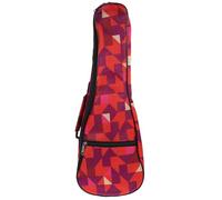 HAMPPLIES Sac de Transport Étanche pour Ukulélé Oxford Motif Géométrique Rouge avec Lisse et Protection Renforcée Sac de Rangement Pratique pour Musiciens et Débutants