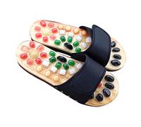 HAMPPLIES Sandales De Massage Jade Naturel Semelle Cailloux Remède Santé Pantoufles Confort Pu Eva Pour Relaxer Fatigués Et Améliorer Circulation Sanguine