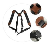 HAMPPLIES Sangle de Saxophone Double Épaule Cuir Ajustable Rembourrée pour Sax Alto Ténor Soprano Soulage Pression Cou et Dos Adulte et Garçon Fille