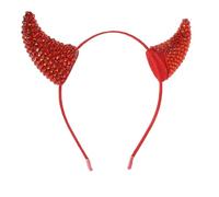 HAMPPLIES Serre-tête Cornes de Diable Pailleté Bandeau Démoniaque avec Cornes de Vache Accessoire de Coiffure pour Halloween Cosplay et Fêtes Costumées