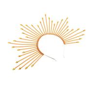 HAMPPLIES Serre-tête Couronne Dorée Spiked Halo Déesse Confortable pour Cosplay Fête Halloween Accessoire Femme