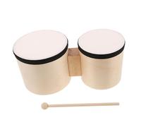 HAMPPLIES Set de Bongos Bois pour Débutants avec Tambourins et Instruments de Percussion Bois avec Maillet pour Apprentissage Musical et Performances