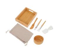 HAMPPLIES Set Outils de Soin Visage Bois avec Bol Mélangeur et Pinceau Silicone Kit Professionnel pour Application Uniforme des Masques Adapté Maison et de Beauté