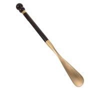 HAMPPLIES Shoe Horn avec Embout Laiton Longue à pour Seniors Hommes et Femmes Enceintes Outil Confortable et Antidérapant pour Chaussures et Bottes