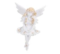 HAMPPLIES Statuette Ange en Résine Fleurs, Sculpture Décorative Féerique, Petit Ange pour Décoration Maison Et Mariage, Ornement Jardin, Figurine Artisanale Unique