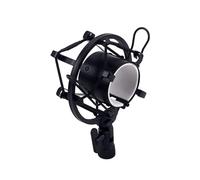 HAMPPLIES Support Microphone Araignée Antichoc Métal Noir Montage pour Micro Condensateur Fixation Stable Vibrations pour Studio Enregistrement