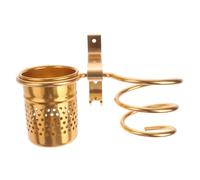 HAMPPLIES Support Mural Sèche-cheveux Aluminium Doré Rack de Rangement pour Salle de Bain Support Pratique pour Sèche-cheveux et Accessoires Design Élégant et Facile à Installer