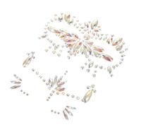 HAMPPLIES Tatouages Phosphorescents pour Visage 3 Pièces Strass Autocollants Visage Fluorescents pour Halloween Carnaval Fête Maquillage