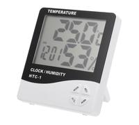 HAMPPLIES Thermomètre Intérieur Électronique avec Horloge LCD Grand Écran Thermomètre Hygromètre Précis sans Piles Affichage Clair Décoration Murale Moderne