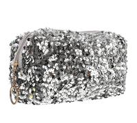 HAMPPLIES Trousse de Maquillage Plusieurs Styles Carrée à Paillettes Argentée Grosse Capacité Portable en Tissu Oxford et Velours, Design Unique et Élégant pour Voyage pour Femmes