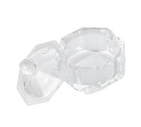 HAMPPLIES Verre Cristal Dappen pour Nail Powder Mixing Cups Bol Unique avec Couvercle pour Liquide Ongles Petit et Pratique pour Mélange Nail Art