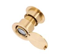 HAMPPLIES Visionneuse de Porte Sécurité Zinc Antitamper avec Couvercle Protecteur pour Portes Large Angle Clair pour Maison Bureau Hôtel Finition Dorée Robuste