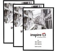 Hampton Frames Cadre photo A3 noir 30x42 cm en plastique avec plexiglas, montage mural portrait ou paysage, sans verre, clips pivotants, pour certificat ou document