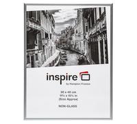 Hampton Frames | Cadre photo aluminium 30x40 cm, argenté | Montage mural, finition satinée, adapté aux affiches et photos | Élégance moderne pour décoration intérieure