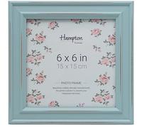 Hampton Frames | Cadre photo carré 15 x 15 cm, bleu clair, MDF peint vieilli, verre | Style shabby chic, à poser ou suspendre | Décoration intérieure