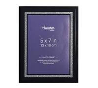 Hampton Frames | Cadre photo en verre, noir brillant, 13 x 18 cm | Profil 25 mm, ouverture visible 12 x 17 cm, fixation clips | Pour photos format portrait ou paysage