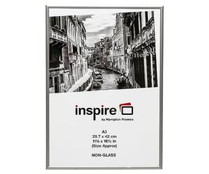 Hampton Frames | Cadre photo incassable | 30 x 42 cm, plaque transparente, contour aluminium | Système Clip-in, styrol clair, facile à installer | Protège et met en valeur vos affiches