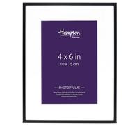 Hampton Frames, Cadre photo Madrid M138B46-10 x 15 cm - Noir mat - Profil étroit - Montage biseauté - Autoportant ou affichage mural - Cadre classique pour décoration d'intérieur