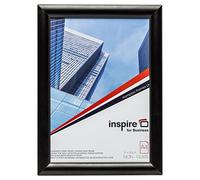 Hampton Frames Inspire for Business SNAPA4BLK cadre photo mural A4 (21x30 cm) aluminium noir, profil 25 mm, plexiglas de sécurité, ouverture frontale, montage mural inclus