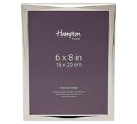 Hampton Frames Lucca Cadre photo 15x20 cm, motif diamant 15 mm, finition argentée, verre, dos velours gris, pose verticale ou horizontale