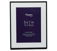 Hampton Frames Madrid M138B57 Cadre photo à profil étroit avec passe-partout biseauté Noir mat 13 x 18 cm