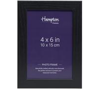Hampton Frames OXFORD cadre photo noir 10 x 15 cm en MDF effet bois, acrylique sans verre, montage mural ou autonome, profil 20 mm, lot de 1, orientation portrait ou paysage